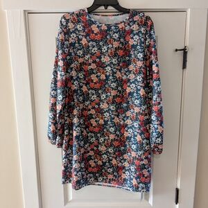 Emery Rose Floral Long Sleeve Dress, Size L